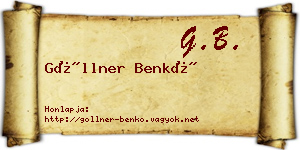 Göllner Benkő névjegykártya